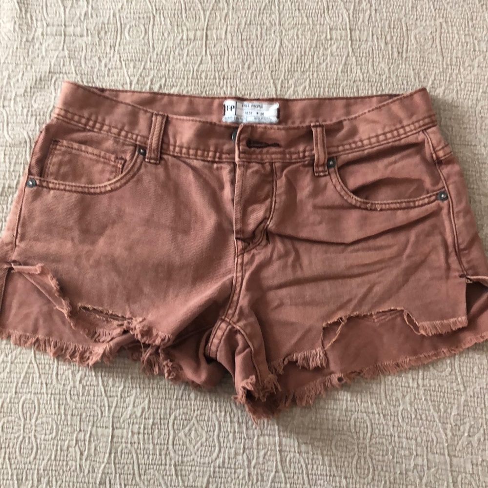 Free People Distressed Denim Short S 26